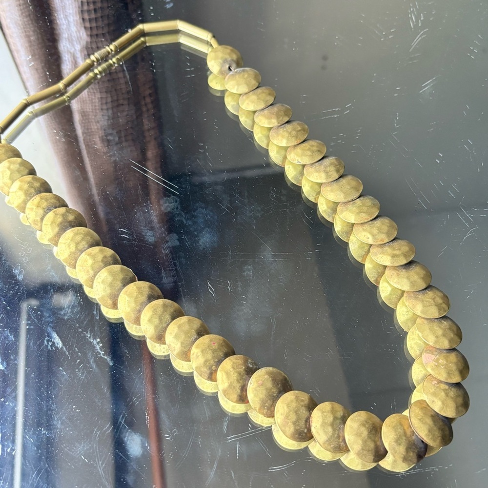 Gold Matte Beaded Necklace Classic Design